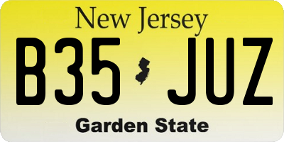 NJ license plate B35JUZ