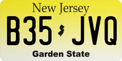NJ license plate B35JVQ