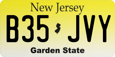 NJ license plate B35JVY