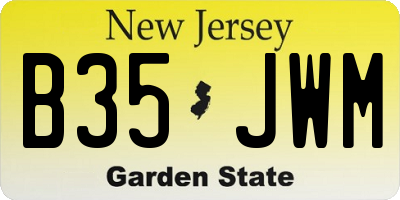NJ license plate B35JWM