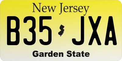 NJ license plate B35JXA