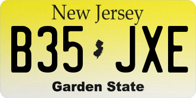 NJ license plate B35JXE