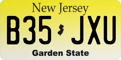 NJ license plate B35JXU