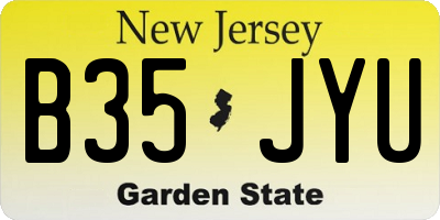 NJ license plate B35JYU