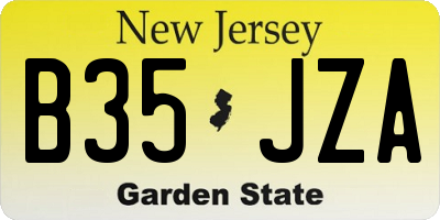 NJ license plate B35JZA