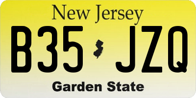 NJ license plate B35JZQ