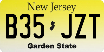 NJ license plate B35JZT