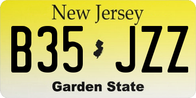 NJ license plate B35JZZ
