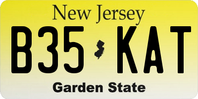 NJ license plate B35KAT