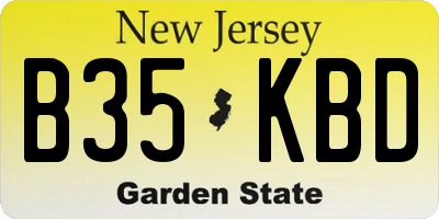 NJ license plate B35KBD