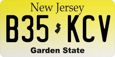 NJ license plate B35KCV