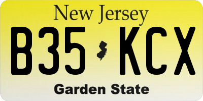 NJ license plate B35KCX