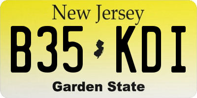 NJ license plate B35KDI