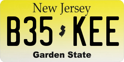 NJ license plate B35KEE
