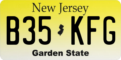 NJ license plate B35KFG