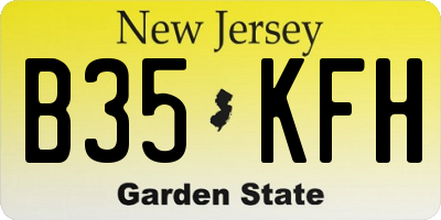 NJ license plate B35KFH