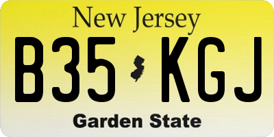 NJ license plate B35KGJ