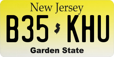 NJ license plate B35KHU