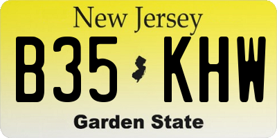 NJ license plate B35KHW