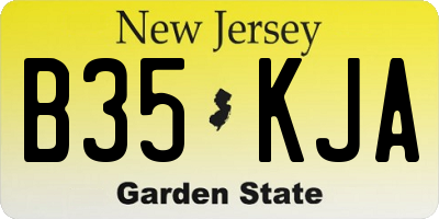 NJ license plate B35KJA
