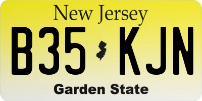NJ license plate B35KJN