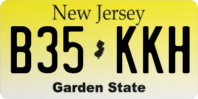 NJ license plate B35KKH