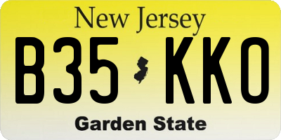 NJ license plate B35KKO