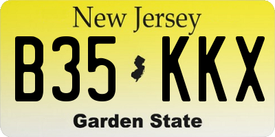 NJ license plate B35KKX