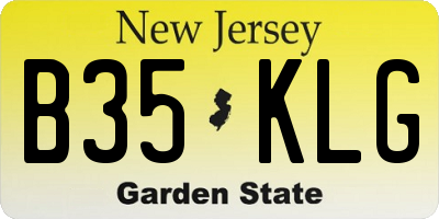 NJ license plate B35KLG