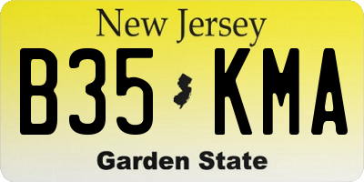 NJ license plate B35KMA