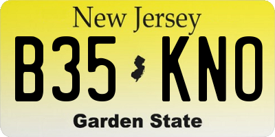 NJ license plate B35KNO