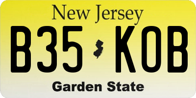 NJ license plate B35KOB