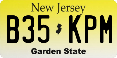 NJ license plate B35KPM