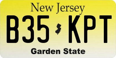 NJ license plate B35KPT