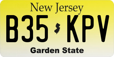NJ license plate B35KPV