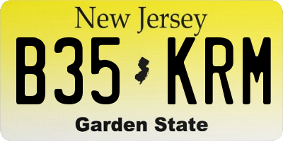 NJ license plate B35KRM