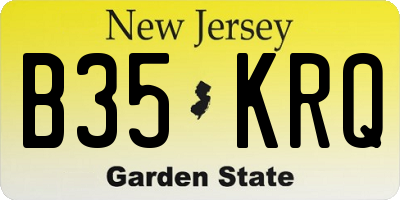 NJ license plate B35KRQ
