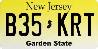 NJ license plate B35KRT