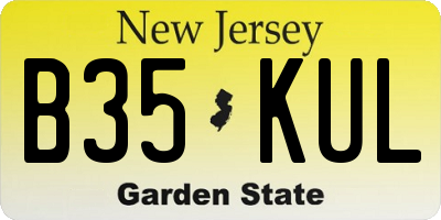 NJ license plate B35KUL