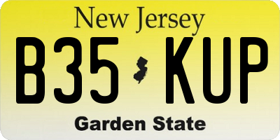 NJ license plate B35KUP