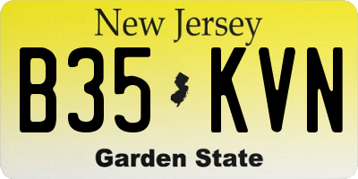 NJ license plate B35KVN