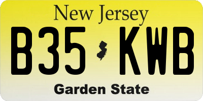 NJ license plate B35KWB