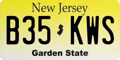 NJ license plate B35KWS