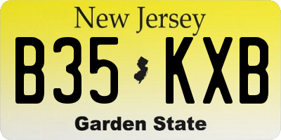NJ license plate B35KXB