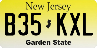 NJ license plate B35KXL