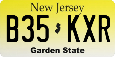 NJ license plate B35KXR