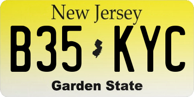 NJ license plate B35KYC