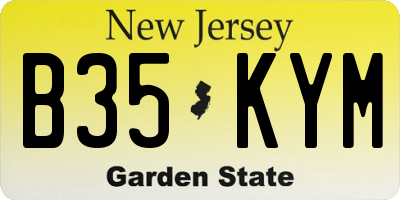 NJ license plate B35KYM