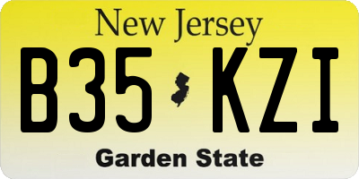 NJ license plate B35KZI