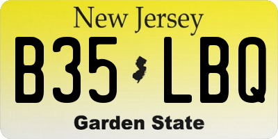 NJ license plate B35LBQ